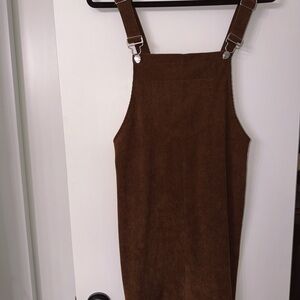 Amazon Corduroy Brown Jumper Skirt Size Small